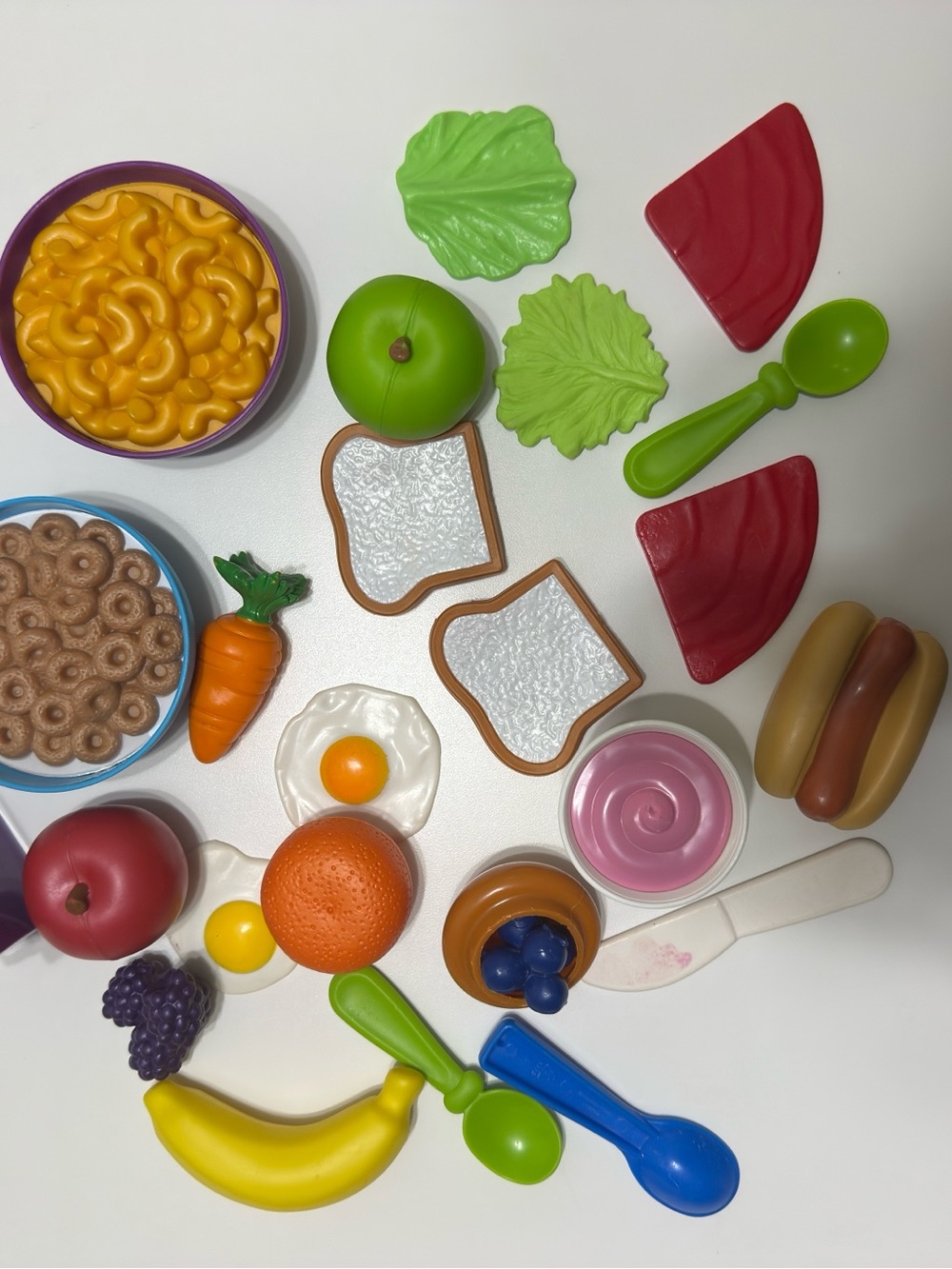 Colorful Kids Pretend Play Food Set - Green, Red, Yellow & More